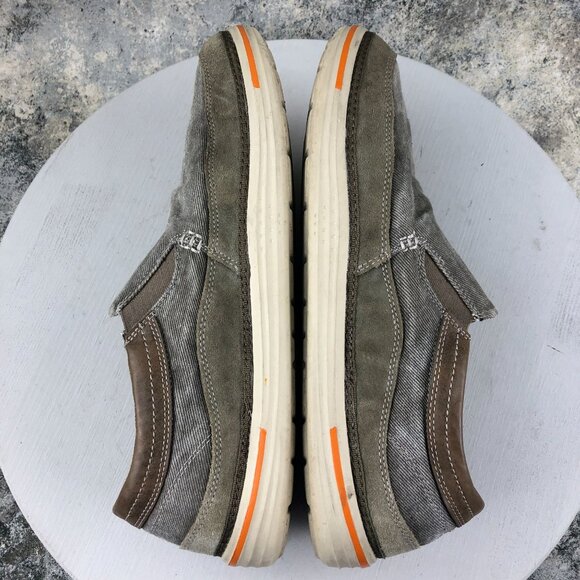 Skechers Men's Size 13 Landen Steller Grey Leather Textile Slip On Loafers 64355 - Picture 8 of 13